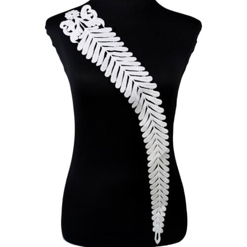 1 Pc Big Leaf Embroidery Flower Lace Neckline Collar DIY Collar Lace Fabrics Patch Scrapbooking BW089