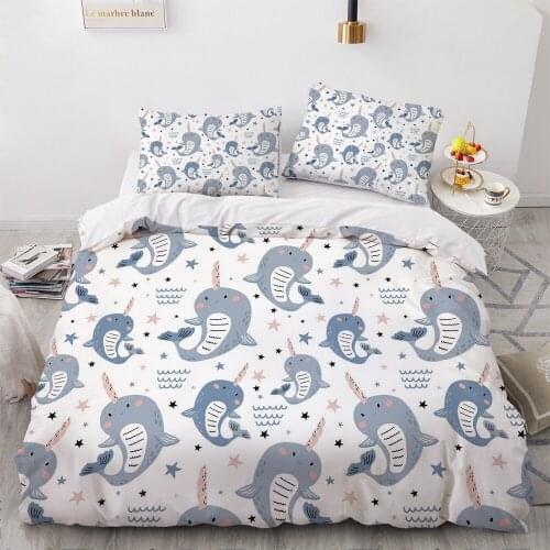 3D Luxury Bedding Set White Comforter Quilt Cover King King Queen Double Single Size Cartoon Design Custom Bedclothes