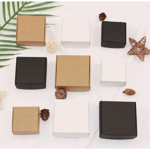 5Pcs/lot 2020 New DIY Kraft Paper Box Gift Box For Wedding Favors Birthday Party Candy Cookies Christmas party gift ideas Box