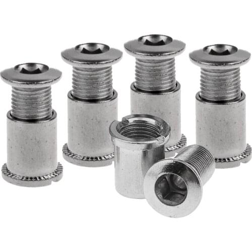 5 Pack Chainring Bolt Solid Chainwheel Screw Double/Single Speed Sprockets Nut