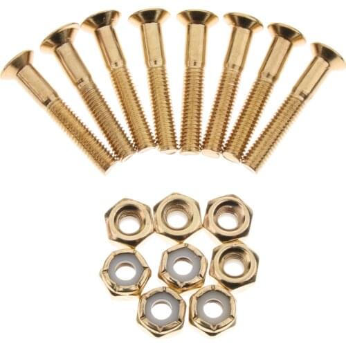 8 Sets 1.1inch Longboard Skateboard Truck Mounting Hardware Screws Bolts Set