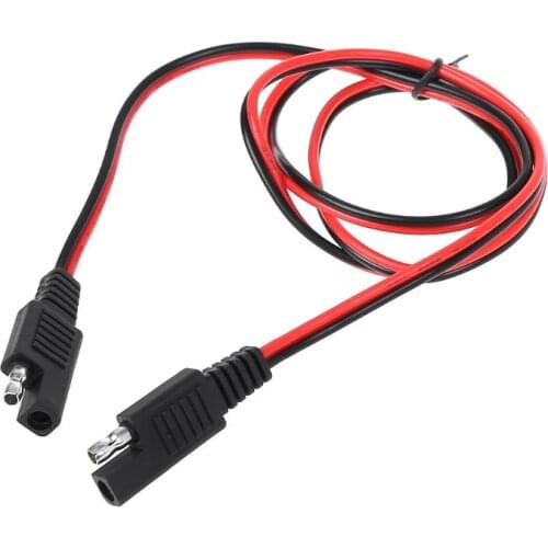 SAE Connector Male to Female Plug Extension Cable Adapter Cord Quick Disconnect Release Wire Harness with Solar Battery
