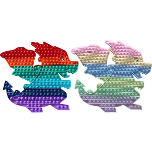 Anti-Stress Dinosaur Push Bubble Fidget Toys Decompression Press Board Cup Mat Kid Adult Family Simple Game Sensory Toy