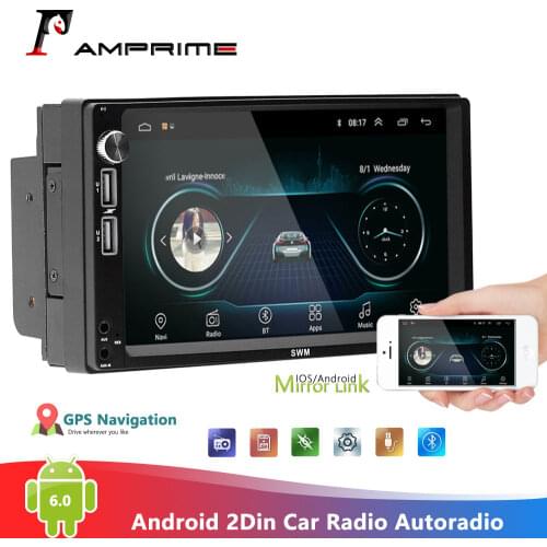 AMPrime 2Din Android Car Radio Autoradio 7" HD Player GPS Wifi Multimedia Player MP5 Bluetooth Mirror Link 2 din FM Media Stereo