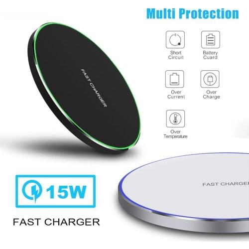 FDGAO 15W Fast Wireless Charger For Samsung Galaxy S10 S9/S9+ S8 Note 9 USB Qi Charging Pad for iPhone 11 Pro XS Max XR X 8 Plus