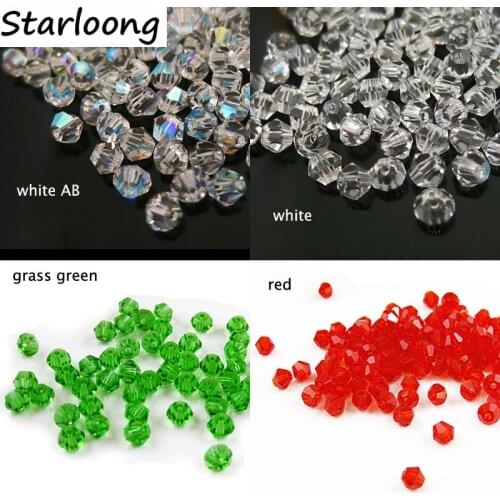 1pack multicolors 3-8mm Bicone rhombus Austria Crystal Beads charm Glass Beads Loose Spacer Beads for DIY Jewelry Making