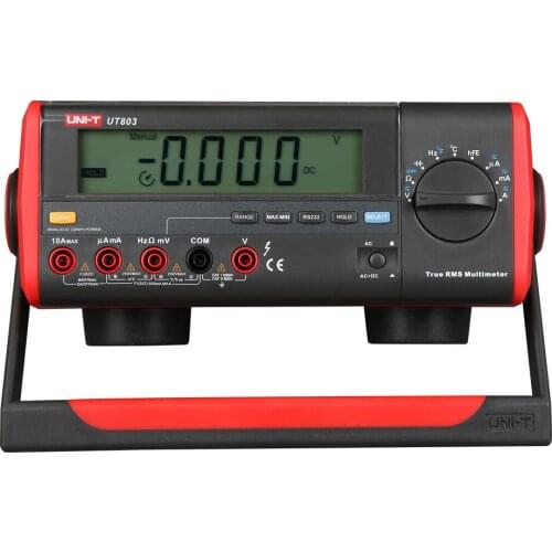 UNI-T UT803 LCD Display Auto Range Bench Type Digital Multimeters Volt Amp Ohm Capacitance Hz Temperature Tester