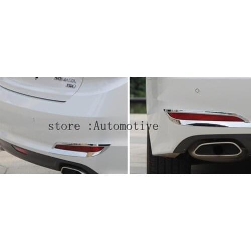 For Hyundai Sonata LF i45 2015 2016 2017 Chrome Rear Bumper Reflector Fog Light Lamp Cover Trim Foglight Molding Garnish Frame