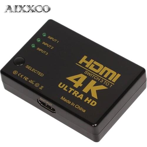 AIXXCO 4K*2K 1080P HDMI-compatible Video Audio Signal Splitter 3 Input 1 Output Switch Switcher For DVD/PS4/HDTV