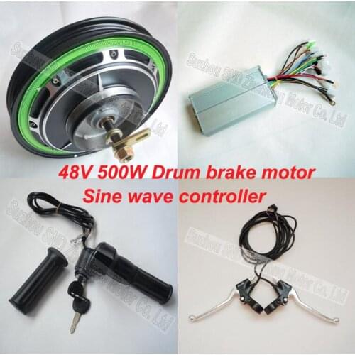 14" 48v 500W brushless hub motor wheel set/ powerful electric scooter engines brake G-S001