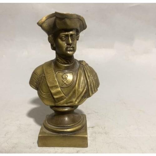 Brass Peter the Great Head portrait crafts statue