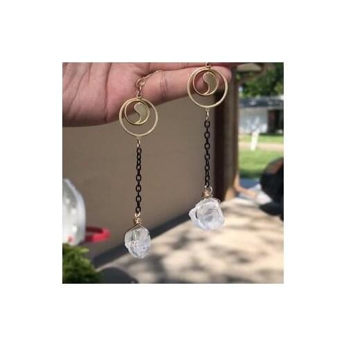 Yin Yang Brass Earrings// Boho Earrings // Dangle // Celestial Earrings // Witchy Earrings // Celestial