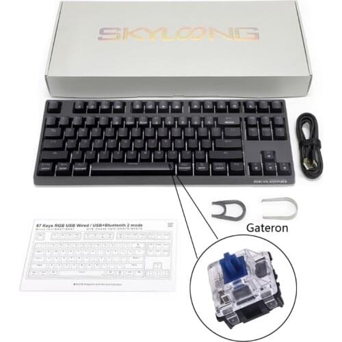 Mechanical Gaming Keyboard 87 Keys 16.8 million Color RGB LED Backlit Programmable for PC/Mac Gamer Gateron Optical SK87