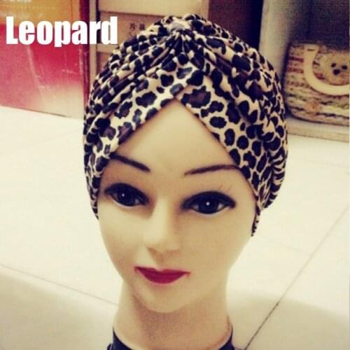 2020 Fashion Leopard Gold Turban Chemo Hair Head Wrap Yoga Cap Bath Cap New Styles Women Hair Bands Accessories Head Wear TY66