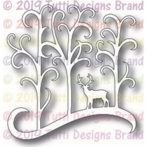 Deer In Forest New Metal Cutting Dies for DIY Scrapbooking Album Decorative Embossing Handmade Paper Cards Gift