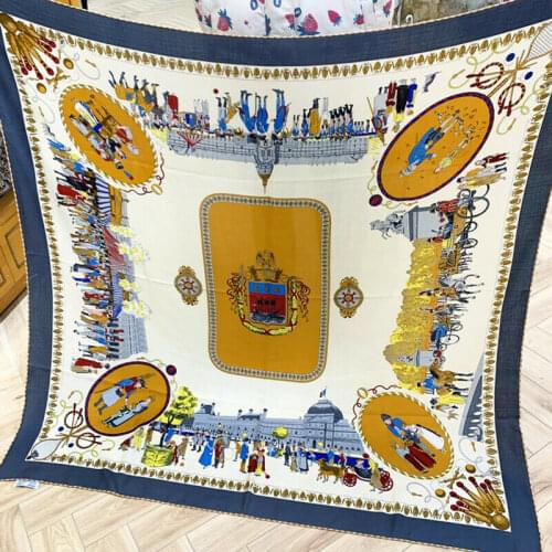 Luxury 70% Cashmere 30% Silk Scarf Women Fashion Winter Thin Kerchief Human Print Big Blanket Shawl Stole 135*135cm