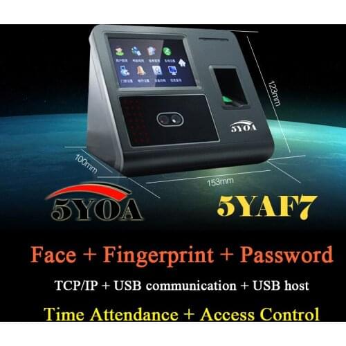 Face Facial TCP IP Attendance Access Control Biometric Time Clock Recorder Employee Digital Electronic Standalone Reader 5YAF7