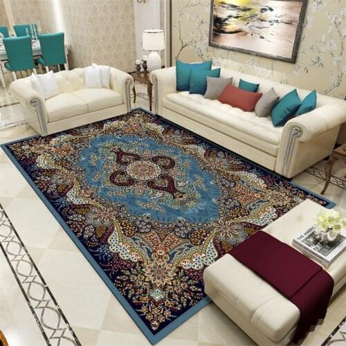 Retro European Style Carpet Classic Ethnic Carpets for Living Room Washable Non-Slip Area Rugs Bedroom Study Floor 120x160cm Mat