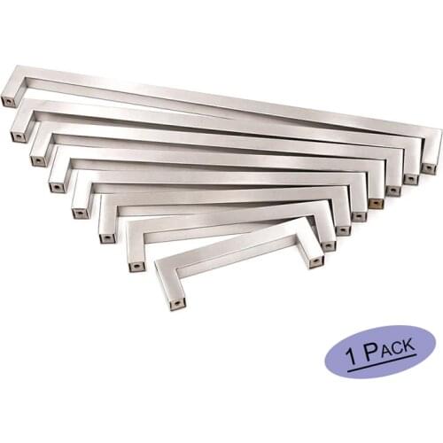 Brushed Nickel Cabinet Pulls Knobs Square Dresser Drawer Pulls Kitchen Cabinet Handles Modern Cupboard Door Handles 1 Piece