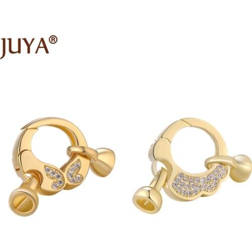 Handmade Pearl Necklace Connectors High Quality Copper Press Clasps For DIY Jewelry Supplies Women Agate Bracelet Component