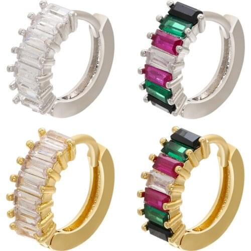 1 PCS Simple Geometric Zircon Ear Bone Cuff Hoop Earring for Women Men Classic Closed Circle Copper Ear Jewelry
