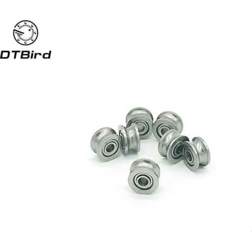 20pcs/Lot U624ZZ 624UU 4x13x7mm U Groove Carbon Steel Deep Groove Ball Bearing Traces Walking Guide Rail Bearing Brand New