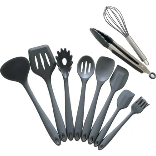 Silicone cooking spatula non-stick special spatula soup spoon frying spatula baking kitchenware 10-piece set