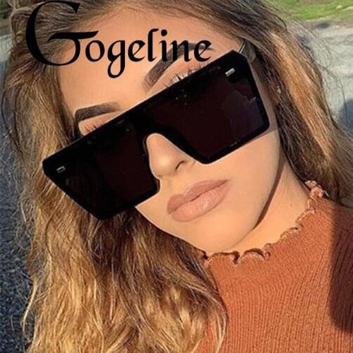 Oversize Square Sunglasses Women Large Frame Flat Top Gradient Sun glasses Men UV400 Mirror Luxury Brand Rimless Square Shades