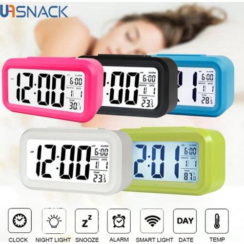 LED Digital Alarm Clock Electronic Digital Alarm Desktop Clock for Home Room Office Backlight Snooze Data Calendar Desk Clocks