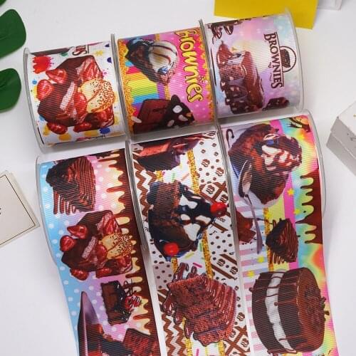 DIY Craft Supplies Cartoon Cake Printed Grosgrain Satin Ribbon 50 Yards, Planar Resins 30 Pieces. 57599