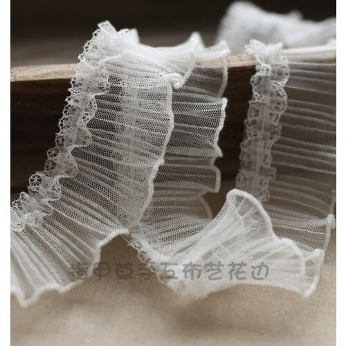 2 Meters Embroidered Lace Trim Ribbons Fabric Trim DIY Sewing Handmade Craft Materials Clothes Accessories Lolita Decoration