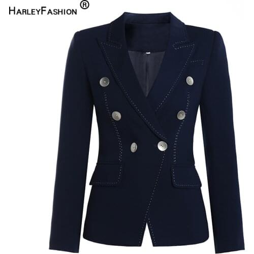 HarleyFashion Unique Design Women Solid Fitness Blazer Streetwear High Quality Luxury Style All-match Blazers