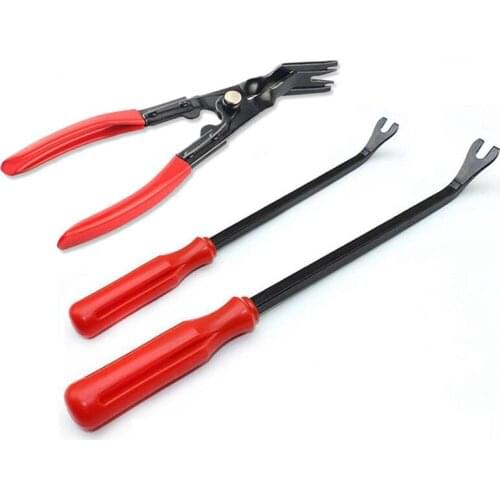 3Pcs Car Fastener Removal Tools Open Light Pliers Buckle Plier Car Door Panel Remover Upholstery Removal
