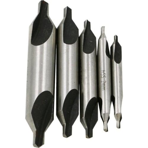 5pcs Trumpet knife hole chamfering knife without protective cone compound center drilling high speed steel fixed-point drill