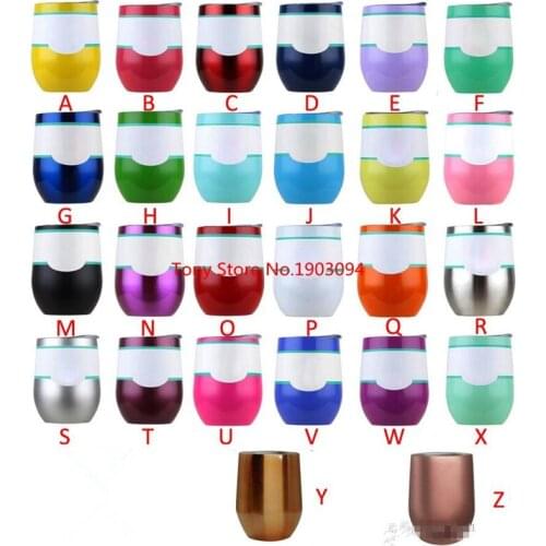 50pcs 9 oz Stainless Steel Cup Water Bottle Beer Mugs Wine Glass tumbler Drink ware Mug With Lid copo color Egg Shaped Cup