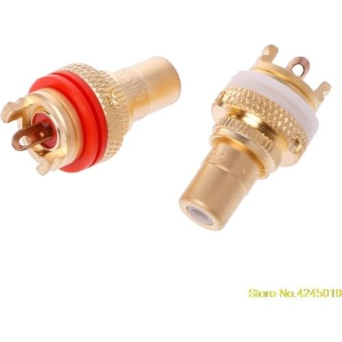 High Quality New 8PCS Red+White HIFI RCA Socket Socket Chassis High Quality CMC Female Connector