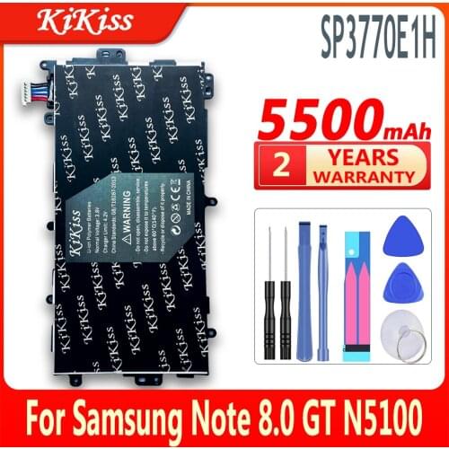 Original KiKiss 5500mAh Tablet Battery SP3770E1H For Samsung N5100 N5120 Galaxy Note 8.0 N5110 GT-N5100 Replacement Batteries