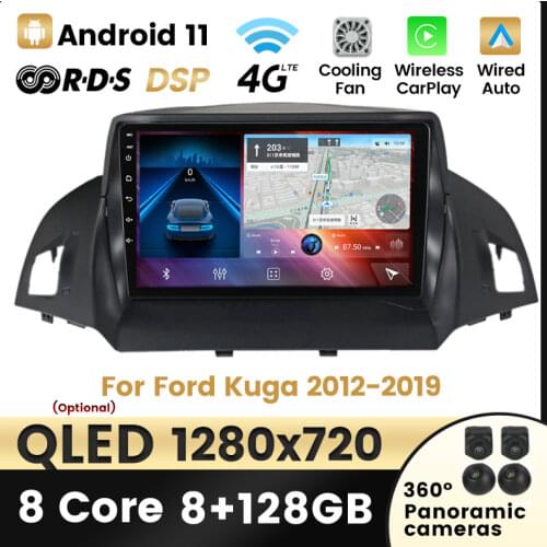 Android 10 DSP IPS 1280*720 4G LET for Ford Kuga Escape 2012-2019 Car Radio Multimedia Video Player GPS Navigation NO DVD 2 Din