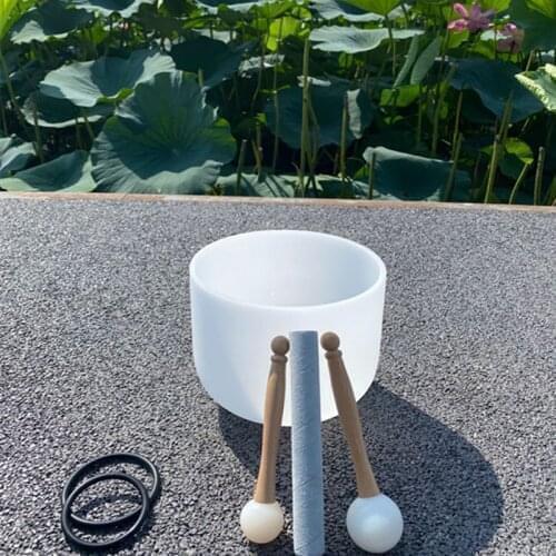 10"C Frosted Quartz Crystal Singing Bowl Root Chakra Meditation bowl