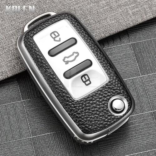 TPU Leather Type Car Key Case Cover For VW Volkswagen Polo Tiguan Passat B5 B6 B7 Golf Lavida For Skoda Octavia Superb Kodiaq
