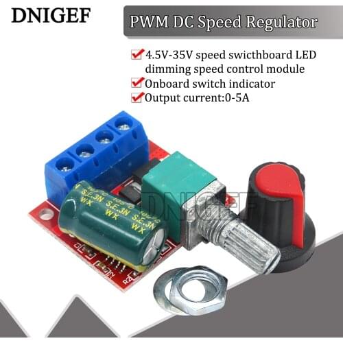 DENGEF 4.5V-35V 90W PWM DC Motor Speed Controller Control Regulator Module 5A Switch Function LED Dimmer Board 20KHz