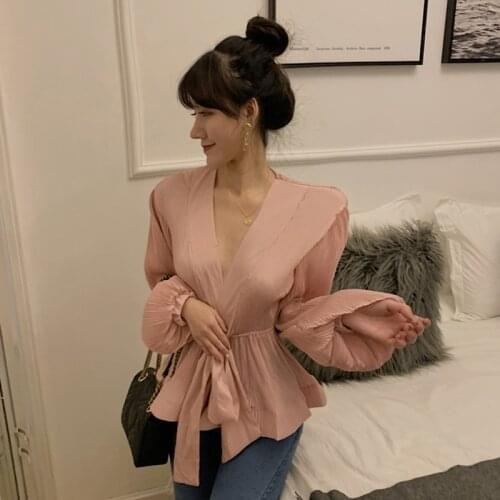 Cheap wholesale 2019 new autumn winter Hot selling womens fashion casual chiffon shirt BW45