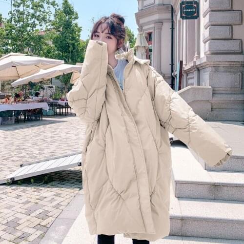 Hot sale women winter hooded jacket female outwear cotton plus size warm coat thicken Thick and loose down padded jacket FC182