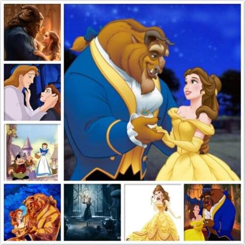Disney Canvas Painting "Cartoon Beauty and the beast" Wall Art Posters and Prints Pictures for Living Room Home Decoration
