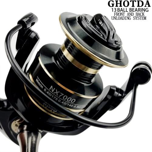 GHOTDA Fishing Reel Spinning reel Metal Handle Line Spool Saltwater Fishing Accessories 4.7:1 / 5.2:1