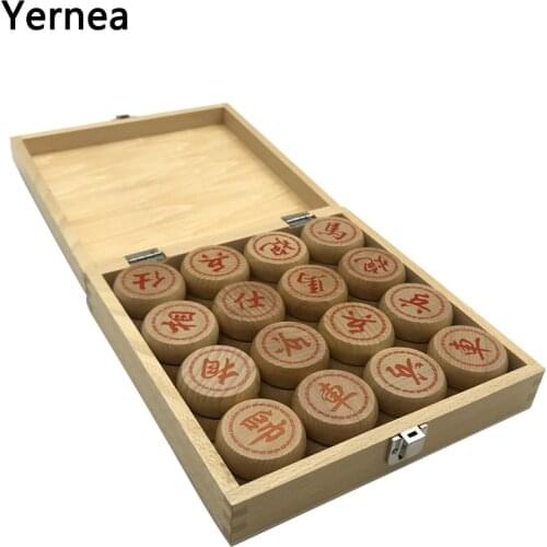 Yernea High-quality Chinese Chess Game Set New Solid Wood Chess Pieces Traditional Boutique Beech Chess Pieces Puzzle Game