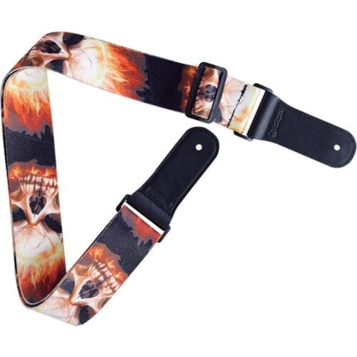 PT-303 Guitar Strap Printed Leather Head for Acoustic Electric Guitar and Bass Guitarra Accessories Stringed Musical Instrument