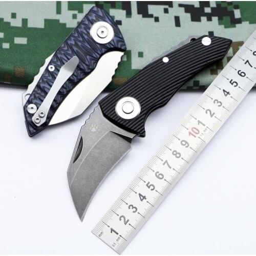 LOVOCOO Bear claw-B05 bearing folding knife D2 blade G10 + steel Handle Hunting outdoor camping survive pocket knives EDC tools