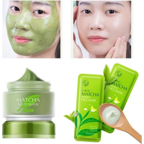 Matcha Tea Acne Treatment Facial Mask Oil Control Deeply Clean Dirt Washable Mud Mask Moisturizing Shrink Pores Sleeping Mask