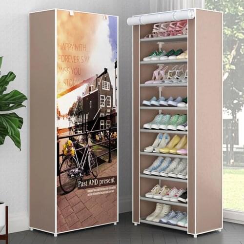 Multi-layer Shoe Rack Dustproof Non-woven Cloth Fabric Assembly Shoe Storage Cabinet Stand Holder Space Save Shoe Organizer Rack